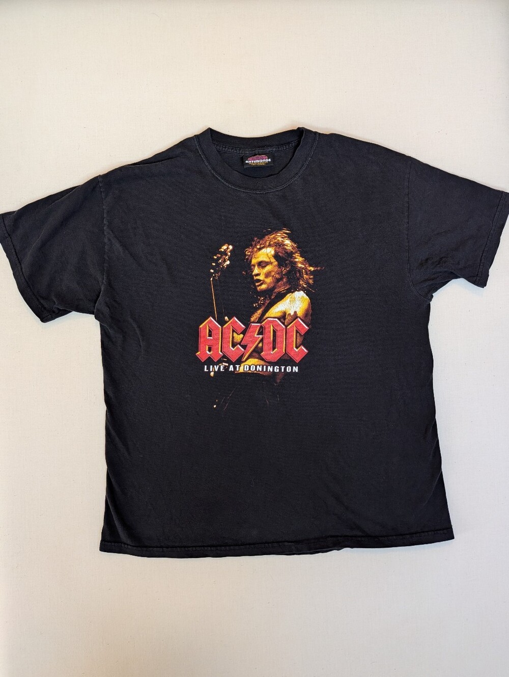 Vintage ACDC Shirt Mens XL Live At Donington Vintage 1991 Rock Band Black Music